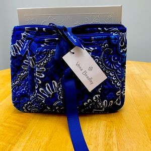 Vera Bradley Blue Tapestry Cosmetic Trio